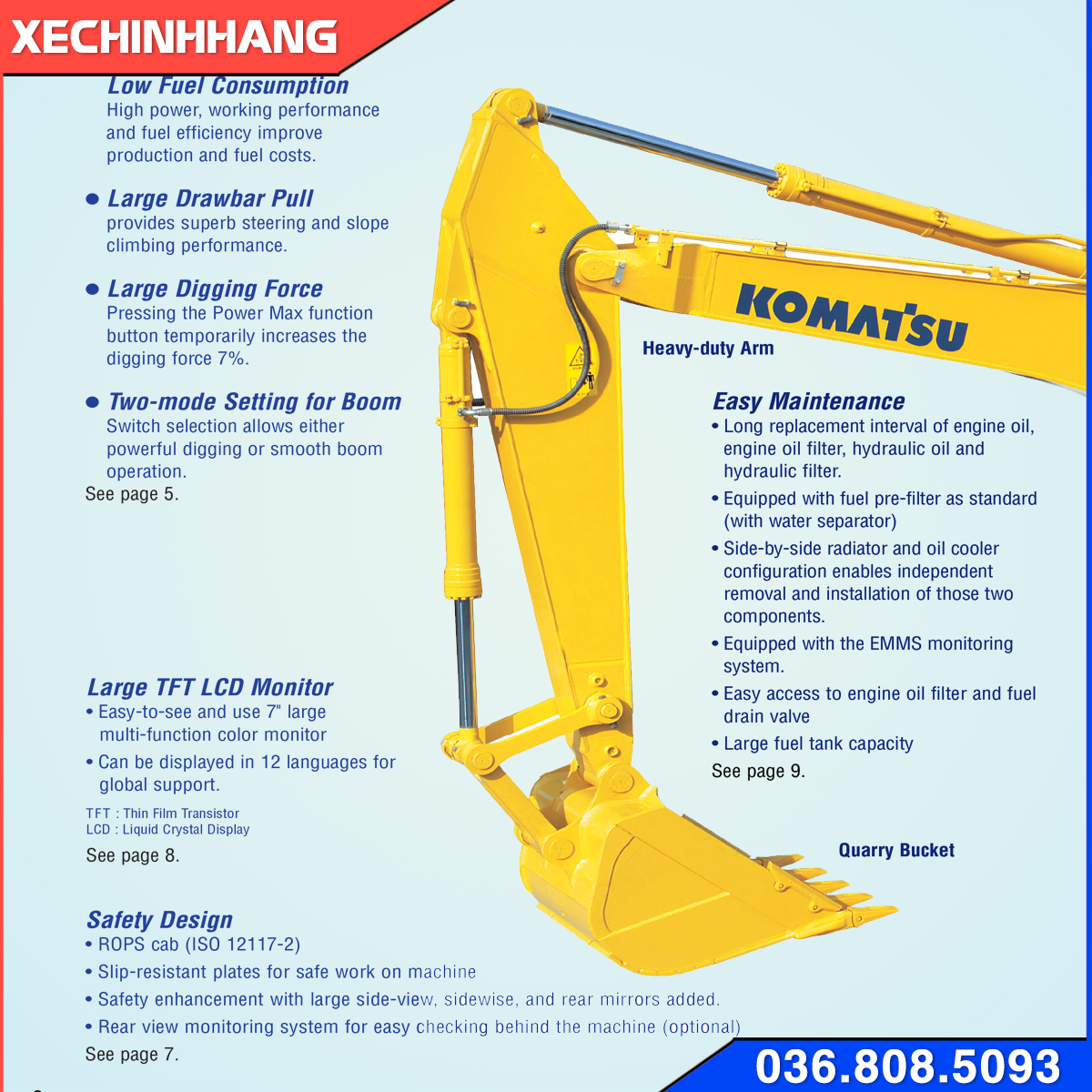 Gầu xúc trên máy xúc Komatsu 350