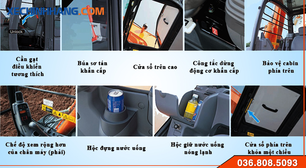 Khoang nội thất máy đào HItachi ZX330