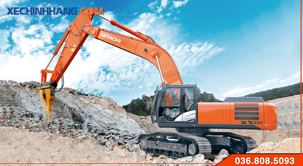 Máy đào Hitachi ZX330 phá đá