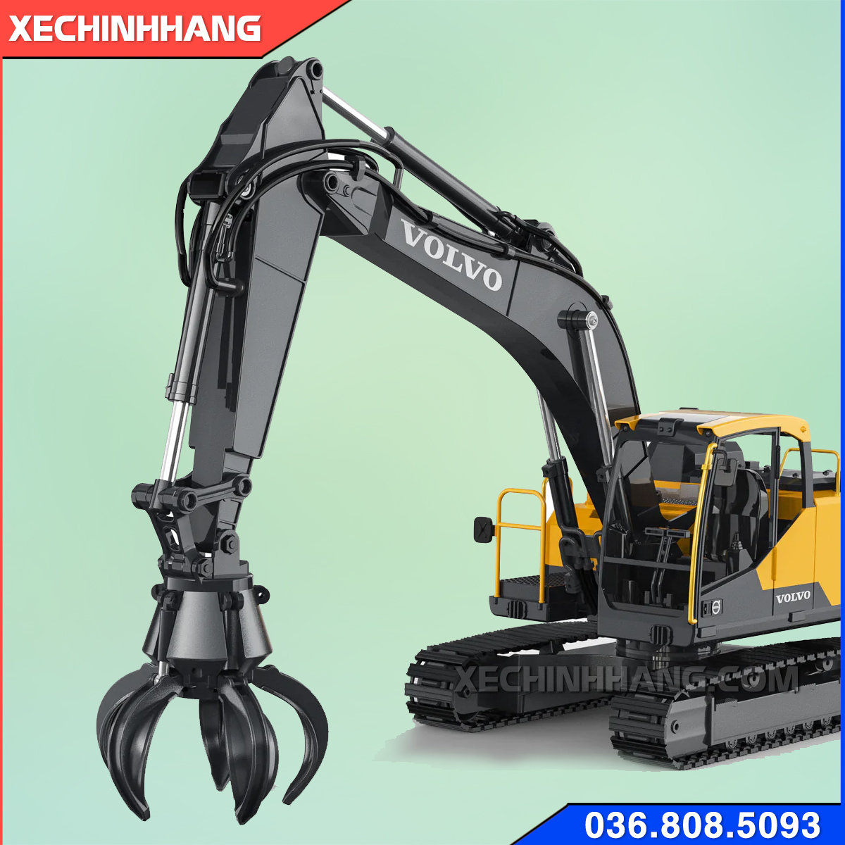Máy xúc Volvo 140 gắn kẹp kim loại