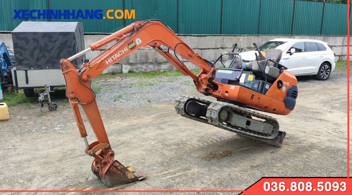 Máy xúc mini làm vườn Hitachi Ex15 bánh xích cao su