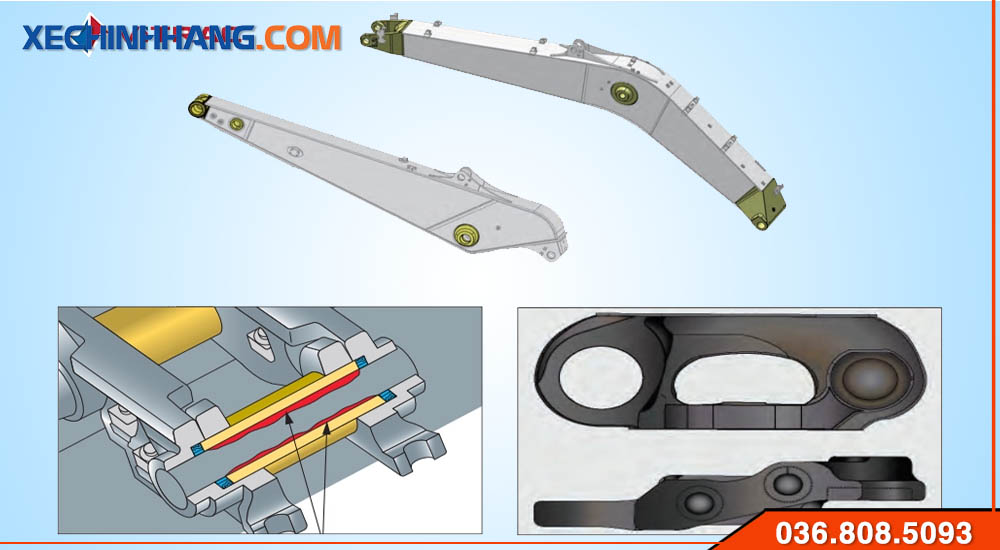 Tay cần xúc đào Komatsu 200-8