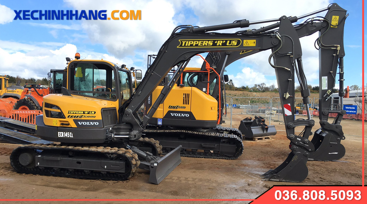 máy xúc Volvo 145 bánh xích sắt, bánh xích cao su
