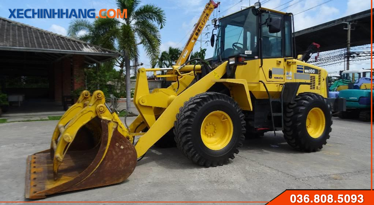 máy xúc lật Komatsu WA100 gầu chế