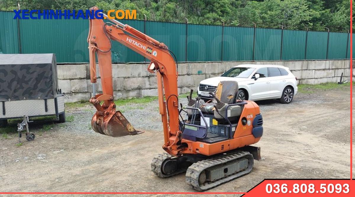máy xúc mini làm vườn Hitachi Ex15 cũ