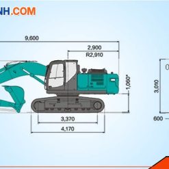Kích thước Máy xúc Kobelco 200-8