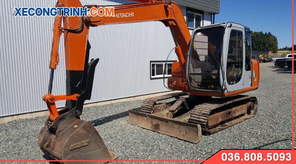 Máy xúc Hitachi ex60 gắn bàn Ủi
