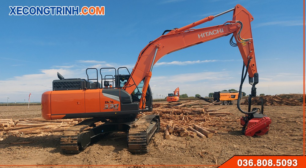 May dao Hitachi ZX330 gan boc vo cay