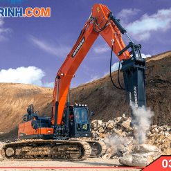 Máy xúc đào Doosan 300 gắn búa máy