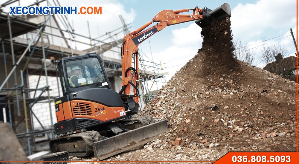 Mãy xúc đào Hitachi 50 gầu đôi
