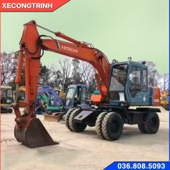Máy xúc hitachi Ex100 Bánh lốp