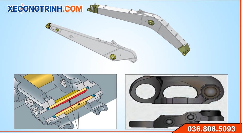 Tay cần xúc đào Komatsu 200-8