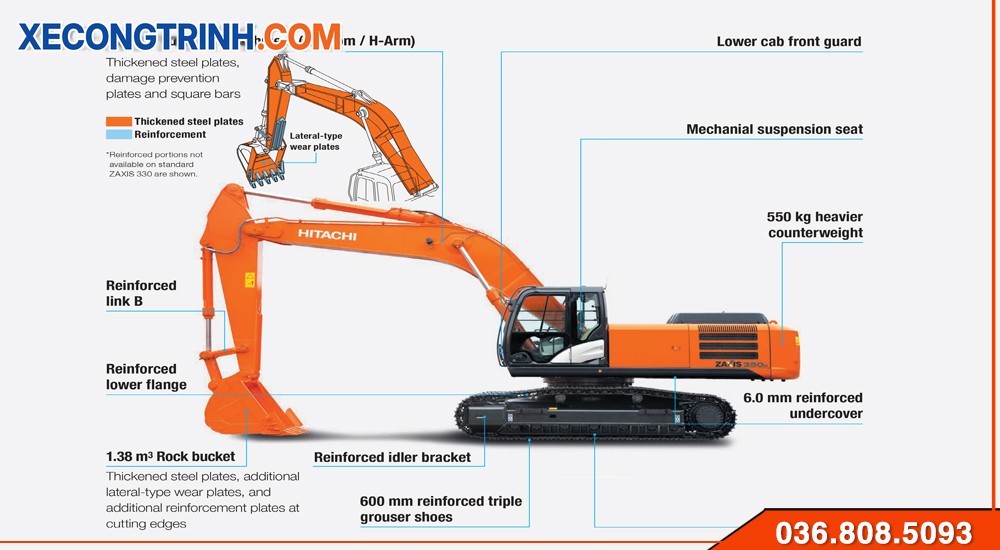 Thiet ke tren may xuc Hitachi ZX330 1