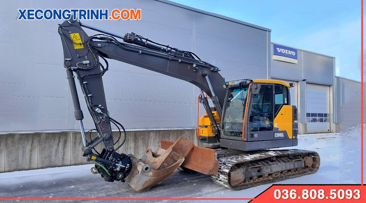 máy xúc Volvo 145 cũ gầu chế